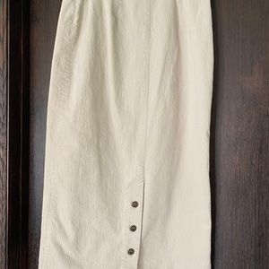 Long Khaki Pencil Skirt